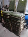 12 green padded chairs