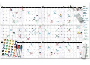 lot 60961 image: Lushleaf Designs 2024 Large Dry Erase Wall Calendar - 24 x 39 - Premium Yearly Whiteboard Planner for Office, Home, and School - Laminated, Erasable, and Reusablel