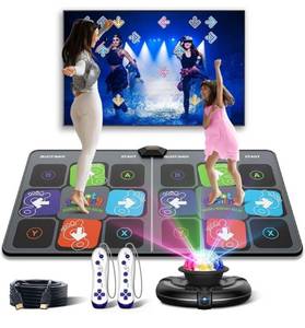 lot 60962 image: Dance Mat Games for TV - Wireless Musical Electronic Dance Mats with HD Camera, Double User Exercise Fitness Non-Slip Dance Step Pad Dancing Mat for Kids & Adults