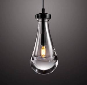 lot 60967 image: Raindrop Pendant Lights, Black Kitchen Island Pendant Lights, Teardrop Pendant Light, Interior Pendant Light in The Kitchen Island Living Room Bedroom Bathroom, Including Bulb