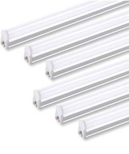 lot 60969 image: Barrina 6 Pack LED T5 Single Fixture, 4FT, 2200lm, 4000K Daylight Glow, 20W, Utility Shop Light, Ceiling and Under Cabinet Light, ETL Listed, Corded Electric with ONOff Switch