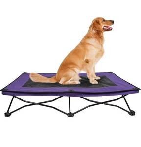 lot 60980 image: YEP HHO 47 Inches Long Elevated Folding Pet Bed Cot Travel Portable Breathable Cooling Textilene Mesh Sleeping Dog Bed (47 Inch (Pack of 1), Purple)