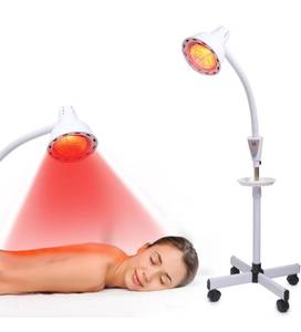 lot 61002 image: Infrared Light,275W Red Near Infrared Heat Lamp for Relieve Joint Pain and Muscle Aches,Adjustable Red Light Standing Lamp Set(White)