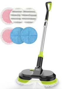 lot 61009 image: BIUBLE Cordless Electric Mop, Dual Spin Mops for Floor Cleaning, LED Headlight  Stand-Free  Water Sprayer, Rechargeable Scrubber Cleaner Mops with 300ML Water Tank for Multi Floors, Self-Propelled slightly used