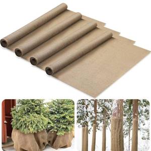 lot 61037 image: 4 Rolls 40 x 12 Feet Plant Cover 40 Inches Wide x 12 Feet Long Gardening Burlap Roll Natural Jute Burlap Fabric Multipurpose Landscaping Burlap Garden Fabric Burlap Tree Wrap for Plant Cover