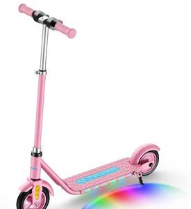 lot 61039 image: Kids Electric Scooter Ages 6-12, Colorful LED Lights, Up to 9.3 MPH & 7.5 Miles,150W Electric Scooter for Kids with 3-Speed Adjustment