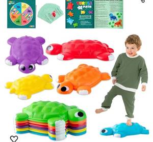 lot 61061 image: JOYIN Turtle Balance Stepping Stones, 6 Pcs Kids Turtle Jumping Stones Steps Stones Up to 265 Ibs, Toddler Obstacle Course Coordination Game Toys for Ages 3 Years and UP Indoor or Outdoor Play
