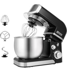 lot 61070 image: Kitchen in the box Stand Mixer,3.2Qt Small Electric Food Mixer,6 Speeds Portable Lightweight Kitchen Mixer for Daily Use with Egg Whisk,Dough Hook,Flat Beater (Black) used