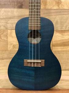lot 61081 image: Kala Blue Exotic Mahogany Concert Ukulele Blue Satin Finish