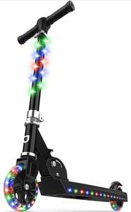 lot 61086 image: Jetson Scooters - Jupiter Kick Scooter - Collapsible Portable Kids Push Scooter - Lightweight Folding Design with High Visibility RGB Light Up LEDs on Stem, Wheels, and Deck
