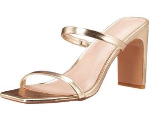 lot 62022 image: Womens Avery Square Toe Two Strap High Heeled Sandal size 11