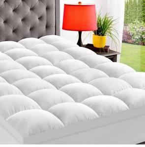 lot 62030 image: ELEMUSE Queen Mattress Topper for Back Pain, Extra Thick Mattress pad Cover, Plush Soft Pillowtop with Elastic Deep Pocket, Overfilled Down Alternative Filling