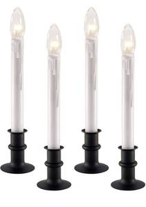 lot 62036 image: 612 Vermont Ultra-Bright LED Window Candles with Timer, Battery Operated, Metal Base, White Candlestick, Adjustable Height (Pack of 4, Matte Onyx)