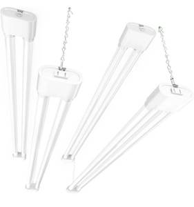 lot 62057 image: Ensenior 4 Pack Linkable Led Shop Light 4ft for Garage, 4400 High Lumens, 36W Equivalent 280W, 5000K Daylight, 48 Inch Utility Surface or Hanging Mount Fixtures, White, ETL Certified