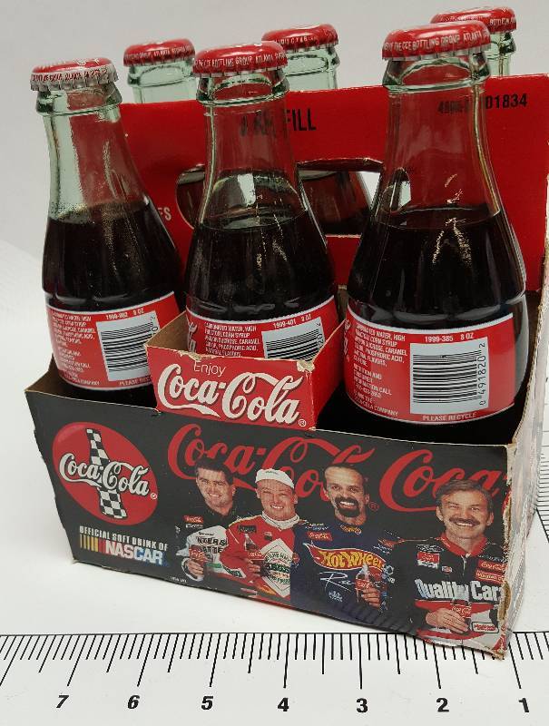 lot 6139 image: Assorted drivers on these Commemorative Coca-Cola NASCAR Racing Family 6 pack with carrier