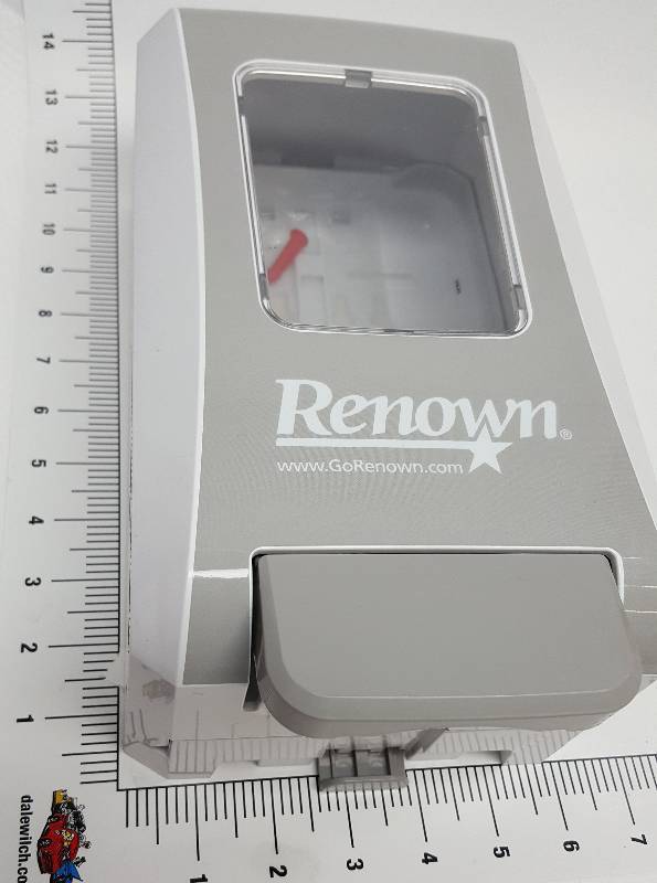 lot 6144 image: RENOWN FMX-20 HAND SOAP DISPENSER WHITEGRAY designed for soap refills sold at Wal-Mart