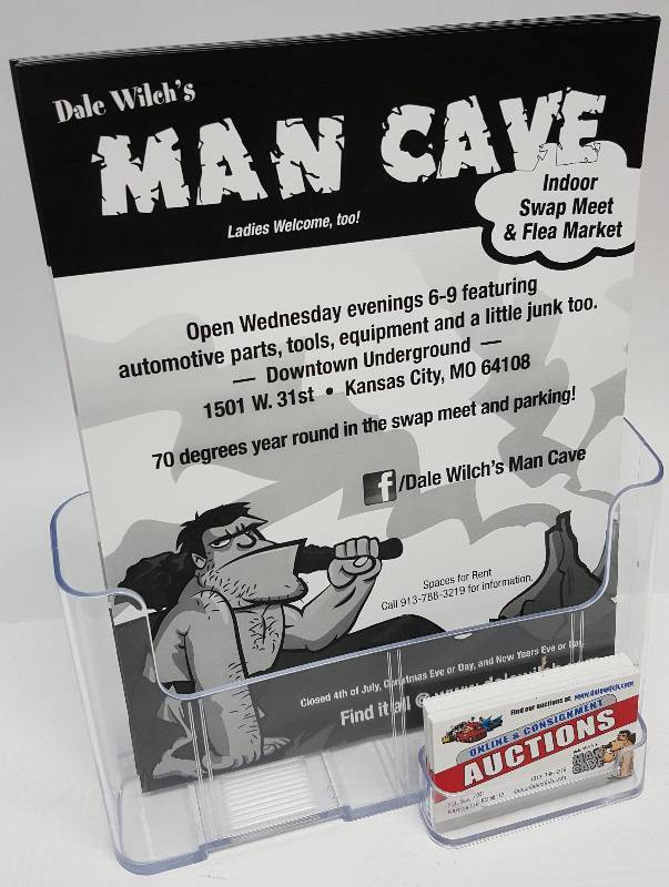 lot 6177 image: New clear Acrylic plastic 8-12 X 11 literature counter top display with business card holder