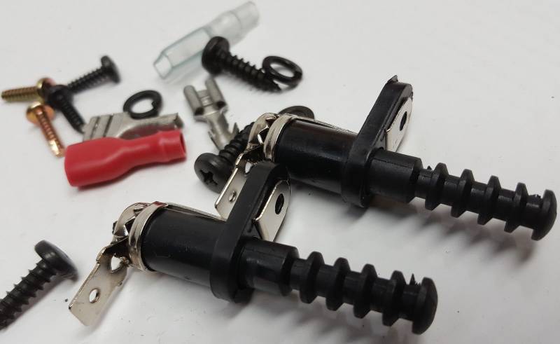 lot 6203 image: New Pair of spring loaded dome light style switches depressed is open circuit kit.