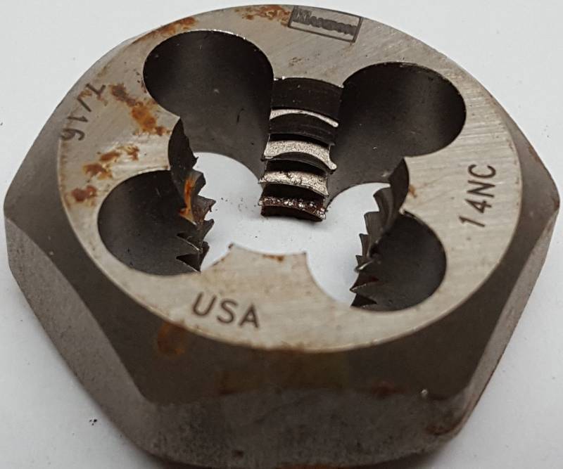 lot 6613 image: New Irwin Hanson part #9439 1 Hexagon Machine Screw thread Die size 716 14NC