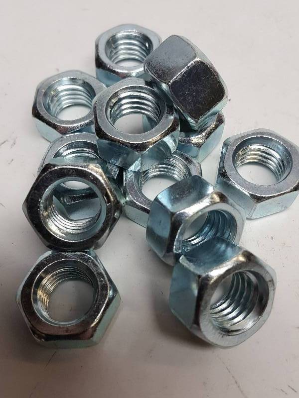 lot 8393 image: Package of 12 plated Grade V 58 standard coarse thread nuts.  Put them in the tool box for this money