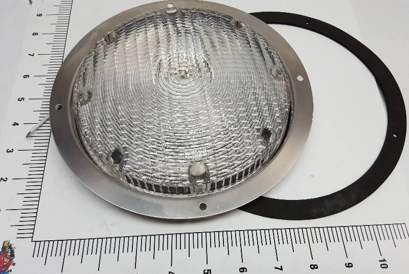 lot 9009-2 image: New single bright aluminum 9 RV camper pickup trailer interior exterior light.