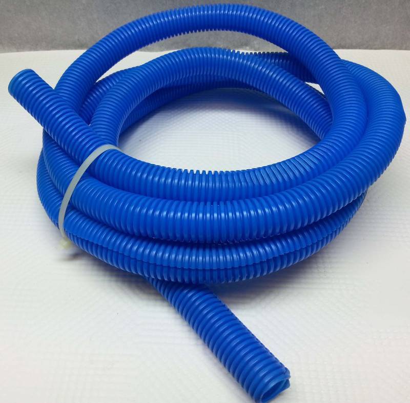 lot 9156 image: This is a new 10 foot length package of the good looking new Blue plastic Convoluted tubing.