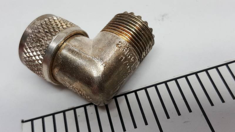 lot 6033 image: CB Radio Right Angle Male-to-Female UHF Connector