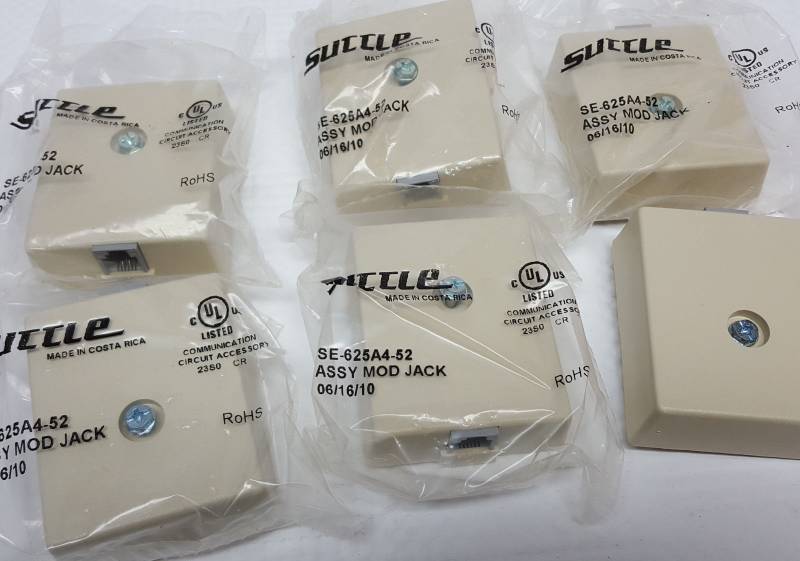 lot 6184 image: Package of 6 new Suttle SE-625A4-52 4-conductor screw terminals USOC phone data Jacks