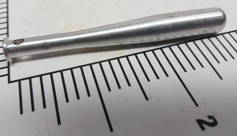 lot 6424SILVER image: Cool little piece machined from aluminum and cut to look like a baseball bat and designed for a key chain or ring about 3 long.