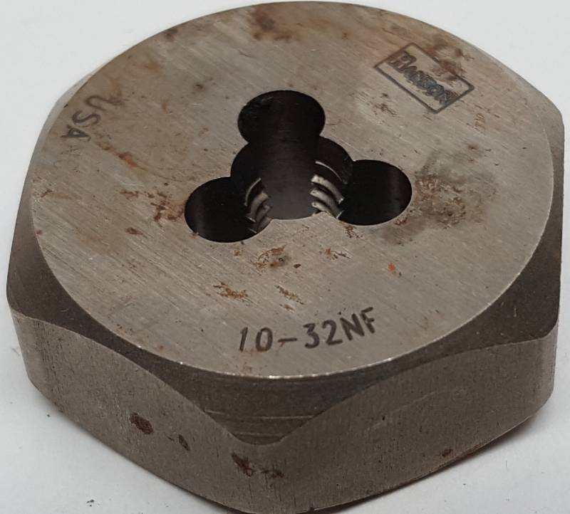 lot 6612 image: New Irwin Hanson part #6431 1 Hexagon Machine Screw thread Die size 10-32 NF