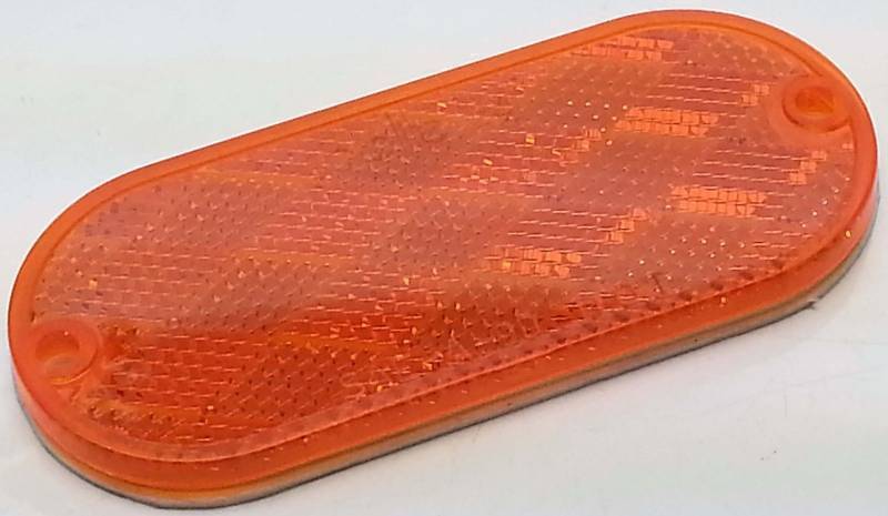 lot 7502-2 image: New Amber 4 38 X 1 78 trailer camper truck mail box bright plastic reflector with adhesive peel and stick