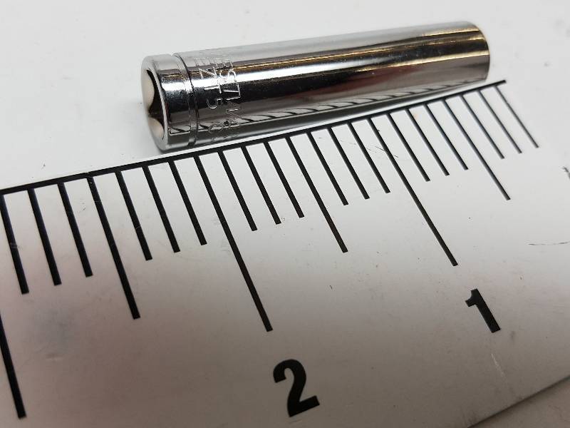 lot 8487 image: New Grainger #1EZT5 Chrome Vanadium 516 deep well Socket with 14 Drive Size and Chrome Finish