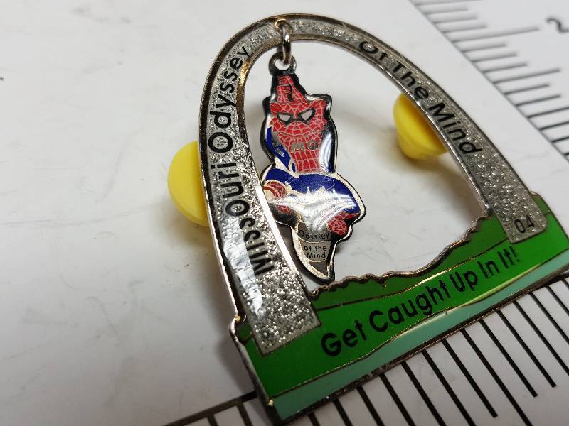 lot 8744 image: Another one of those collectable hat or lapel pins most are finished with wild porcelain colors.