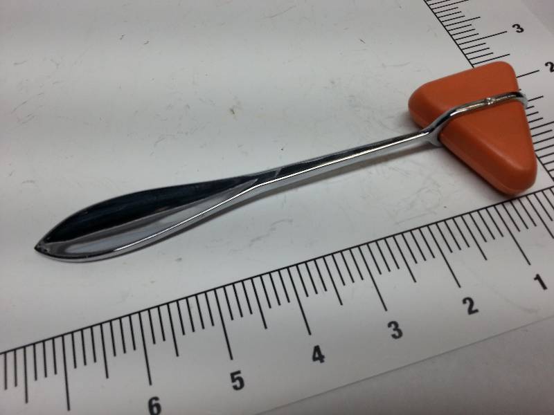 lot 8769 image: I believe its a new Prestige Medical Reflex Percussion Hammer with polished stainless handle.