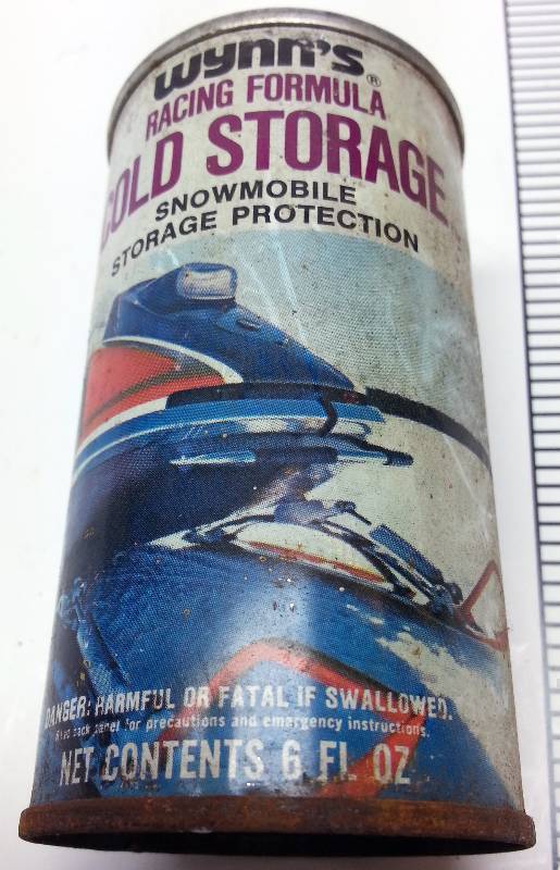lot 8818 image: NOS metal can Wynns Racing Formula Snowmobile protection oil can collectors