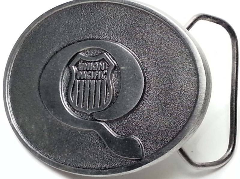 lot 8922 image: NEW Show it off Union Pacific UP railroad pewter collectable 3 wide belt buckle