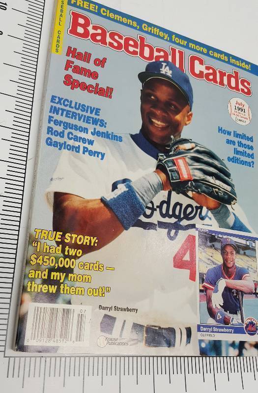 lot 8956 image: Old July 1991 Baseball Cards collectable magazine.  Fun to look through if you were or still are into collecting cards.