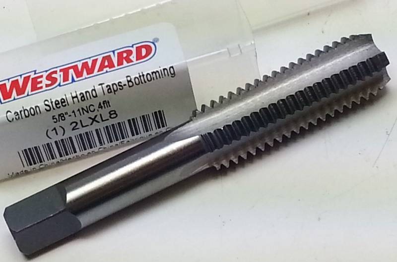 lot 9096 image: New Hand Tap Right Hand Bottoming 58 11 thread pitch High Speed Steel Uncoated.