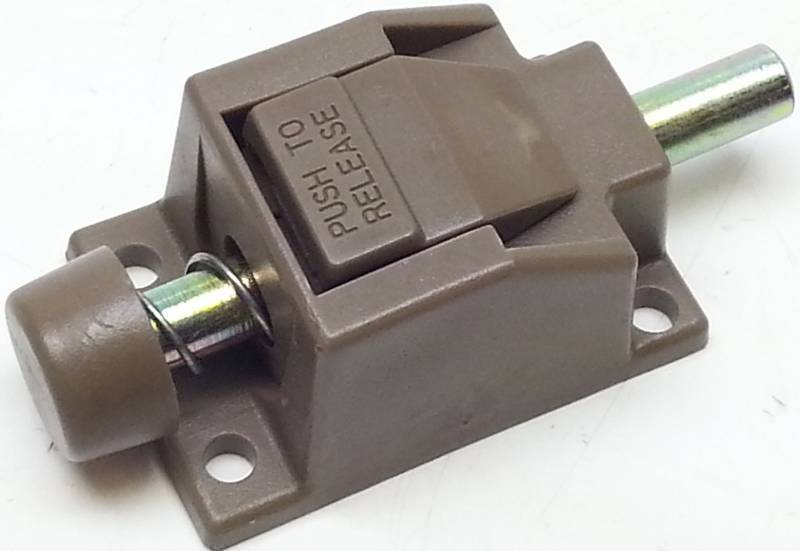 lot 9185 image: Heavy duty spring loaded hatch door lid lock N place quick release shaft plunger.