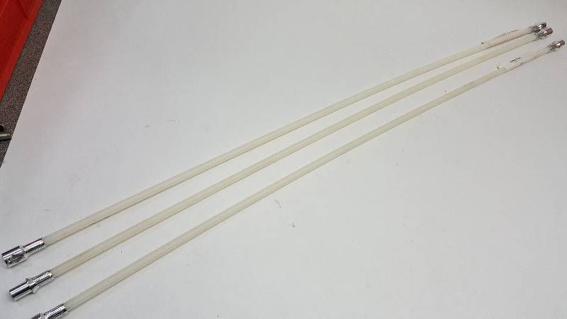 lot 6049 image: 3 new Nylon 3 foot long attachable and detachable quick release rods for chimney sweeping