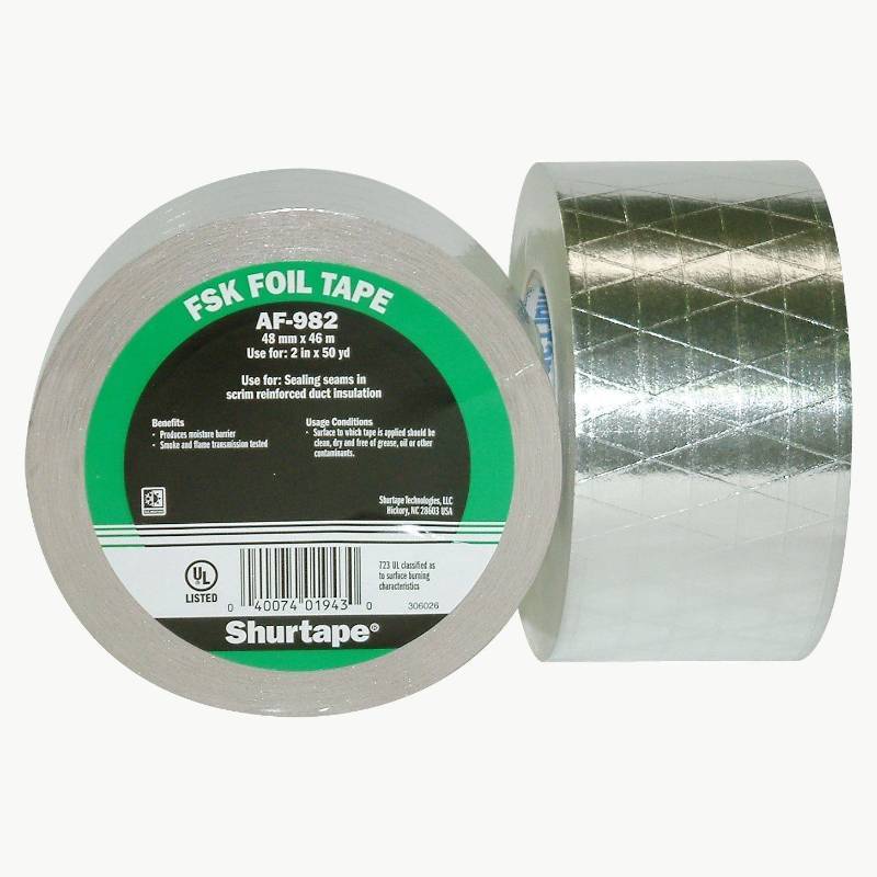 lot 6009 image: 2 new rolls of Shurtape AF-982 FSK seam sealing tape 3 in. x 50 yds (72mm x 46m)