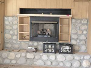 lot 41041 image: Contents Of Room W Rasmussen Gas Firplace Insert, Stone Mantel, And More