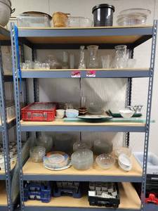 lot 41070 image: Contents Of Shelf, Including Vases, Plates And More