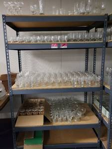 lot 41076 image: Contents Of Shelf, Including Dessert Cups, Glasses And More