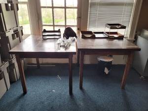 lot 41140 image: (2) 3ft X 3ft X 30 in Tables