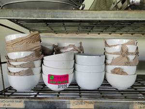lot 37020 image: Lot of White Soup Cup Bowls