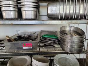 lot 37033 image: Assortment Of Utensils And Tin Baskets