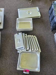 lot 37070 image: (28) Stainless Steel Pans And Lids