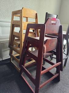 lot 37184 image: Lot Of 5 Wooden High Chairs
