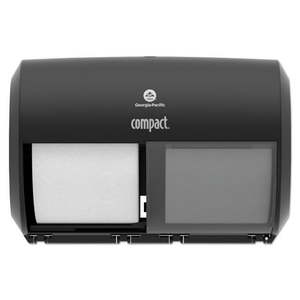 lot 37252 image: Georgia Pacific Professional Compact Coreless Side-by-Side 2-Roll Tissue Dispenser 11.5 x 7.625 x 8 Black -GPC56784A - Retail $103.23